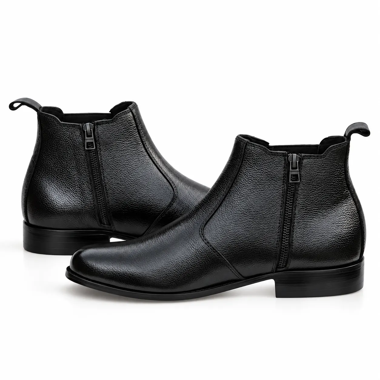Men's Black Textured Chelsea Boots — alternate view